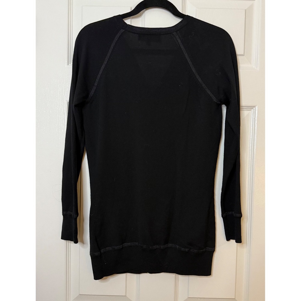 St‎ John Black Wool Blend Button Front Long Sleeve Cardigan Sweater Size P - Picture 8 of 8